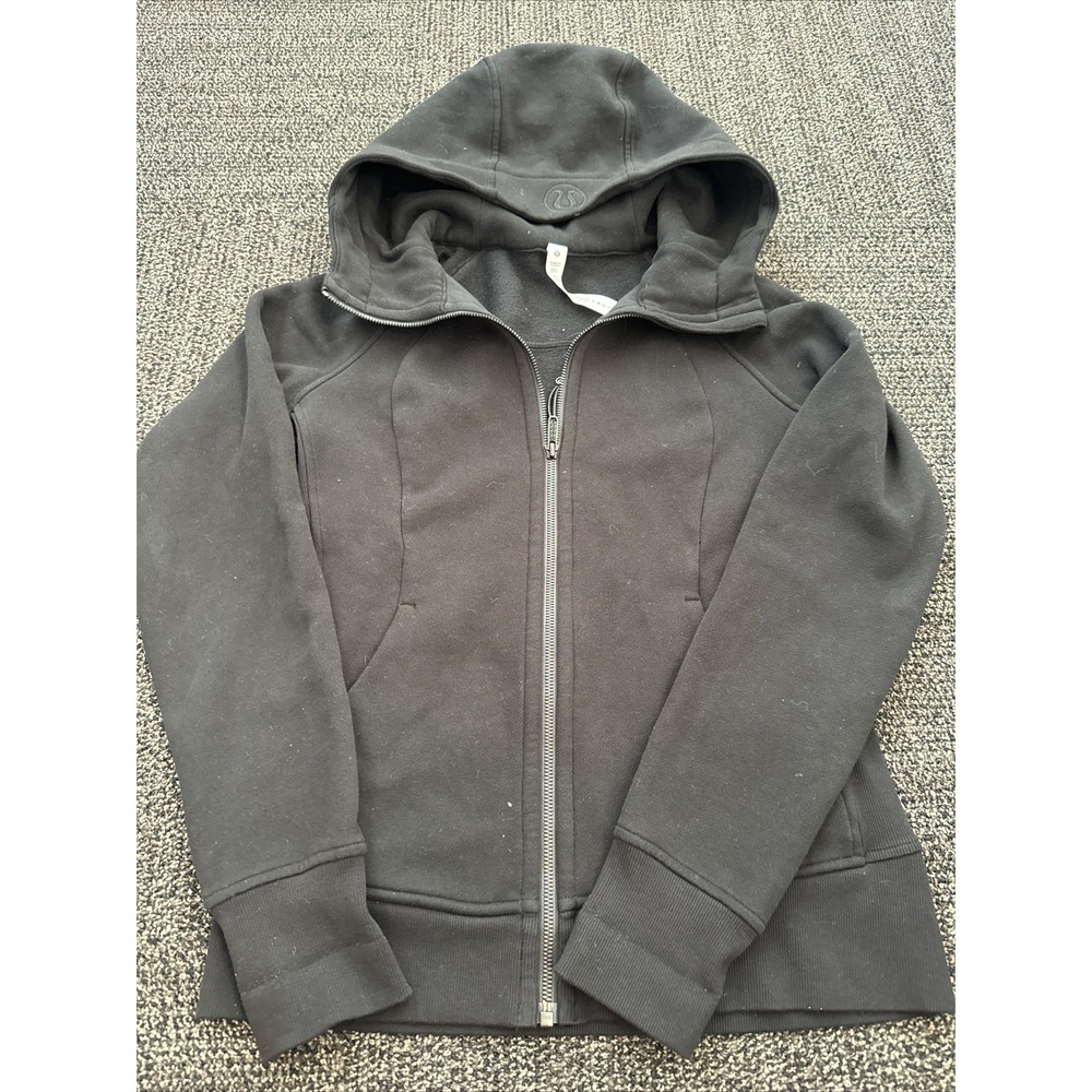 lululemon‎ scuba full zip hoodie Size 8 Black Sweater. Embroidered
